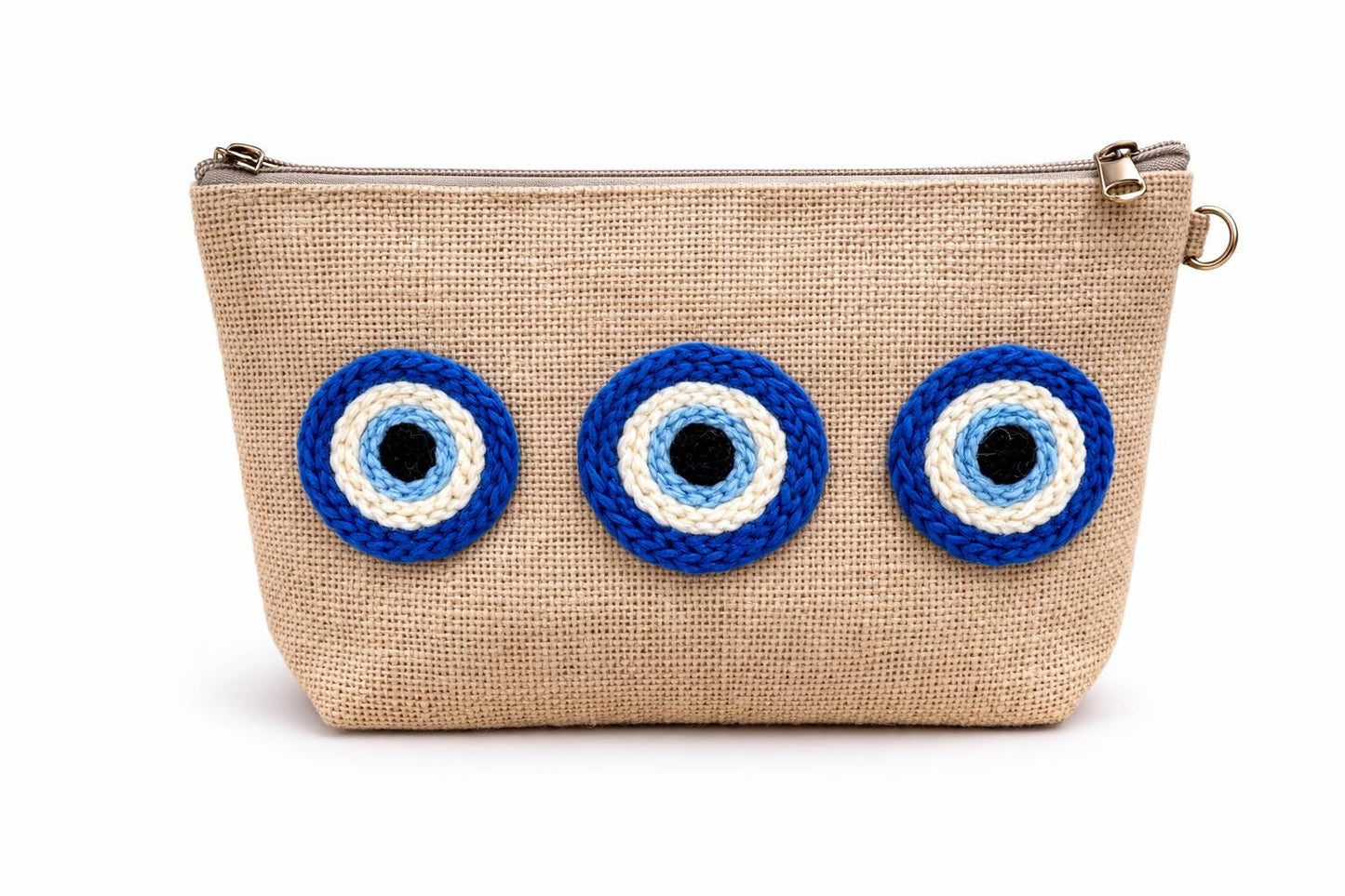 MYKONOS- Pochette jute Broderie Oeil