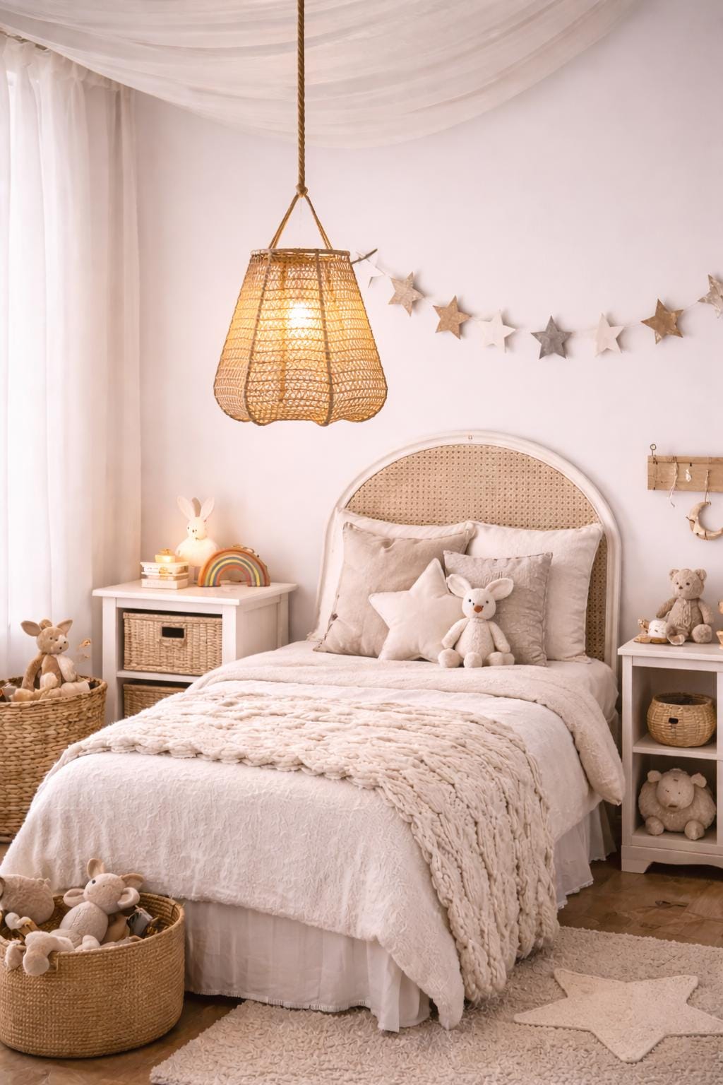 NOMAD- Suspension Lanterne en raphia crocheté extérieure ou intérieure