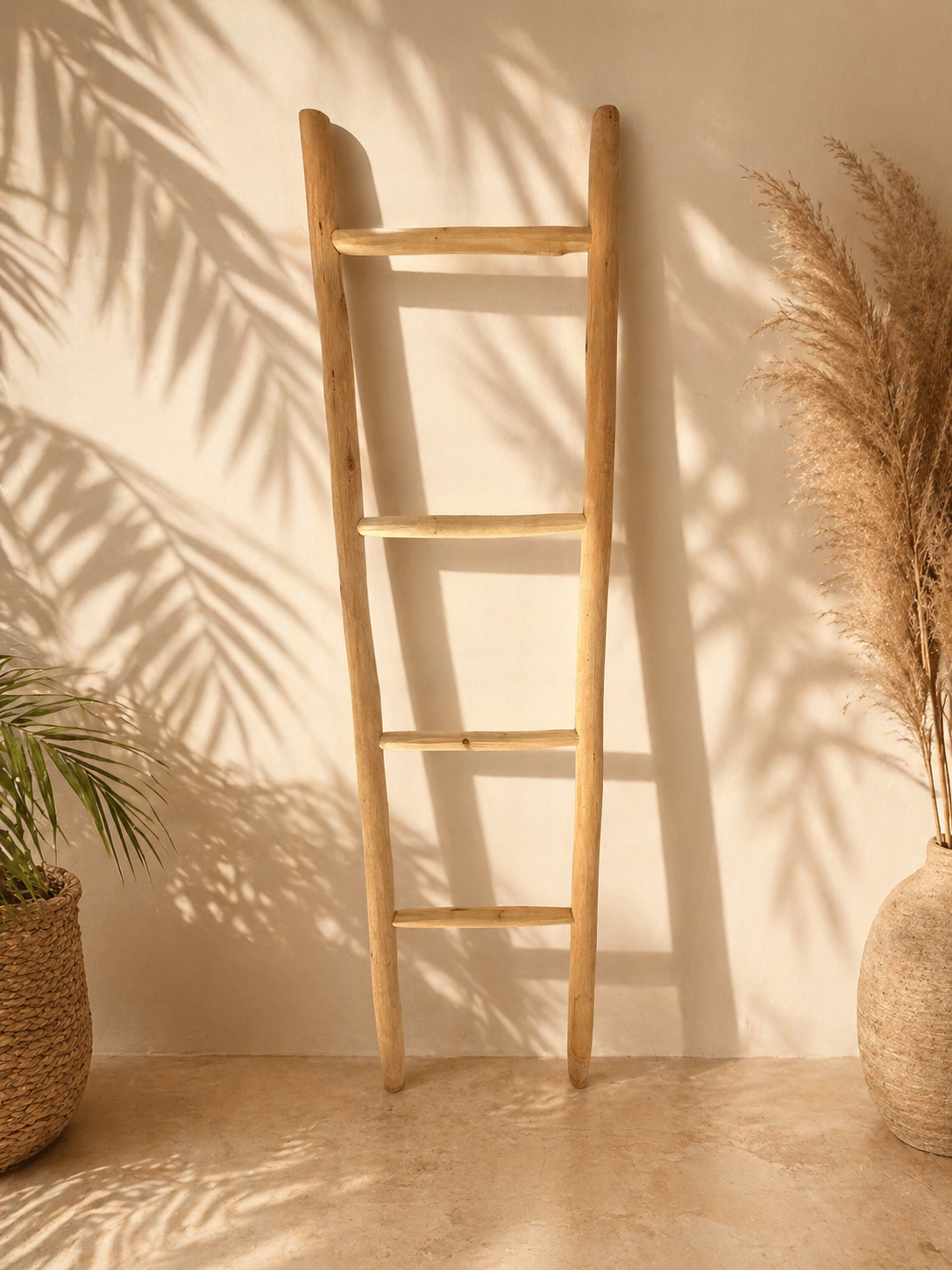 VIA- Échelle, Porte Serviette décorative en bois naturelle