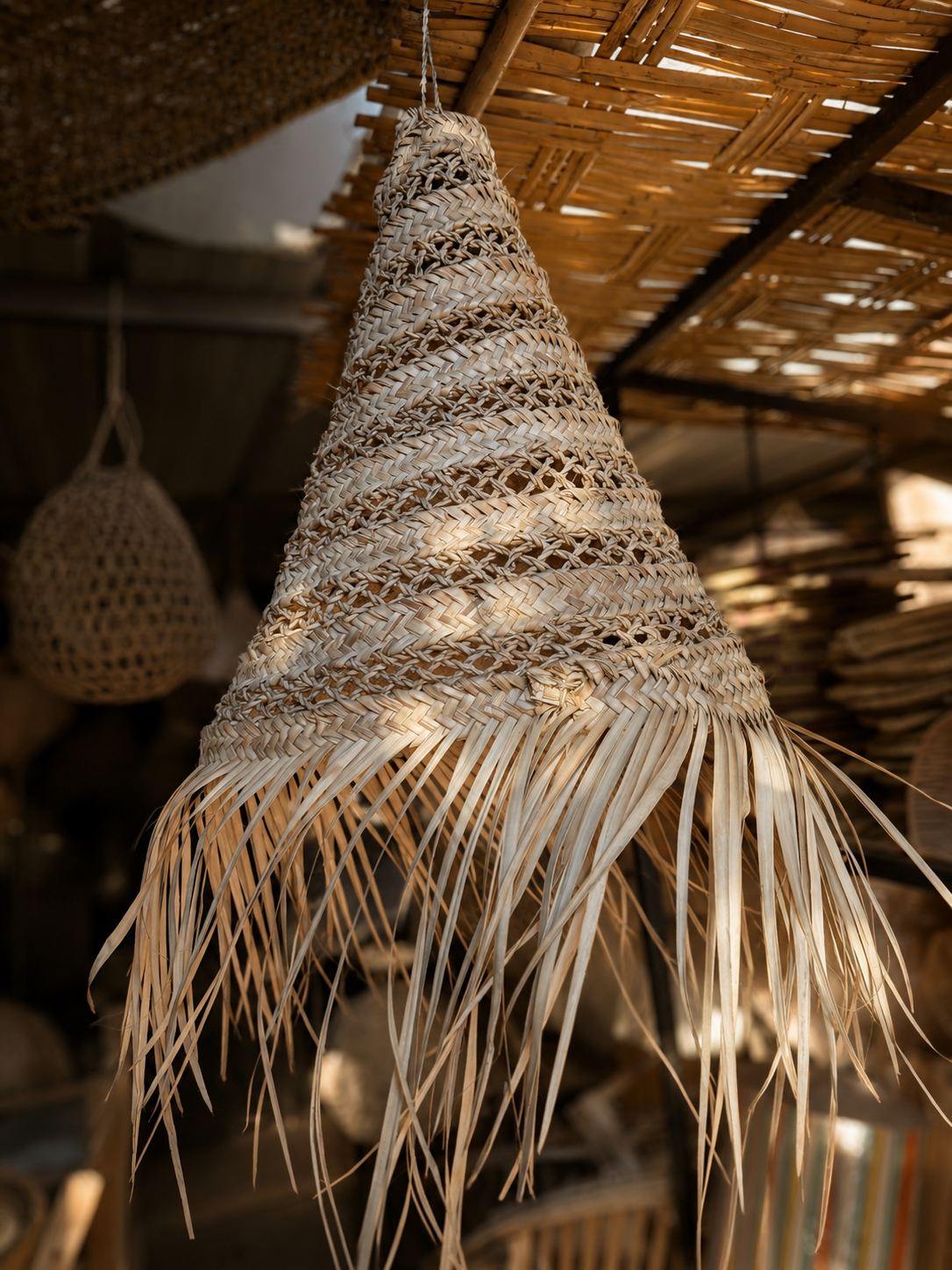 LUNA- suspension tressée palmier extérieur ou intérieur