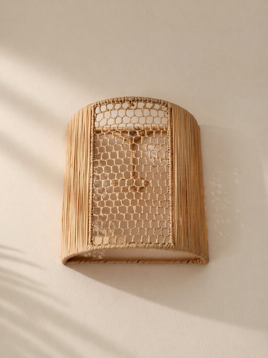 LAO- applique en raphia ajouré exterieure ou intérieure