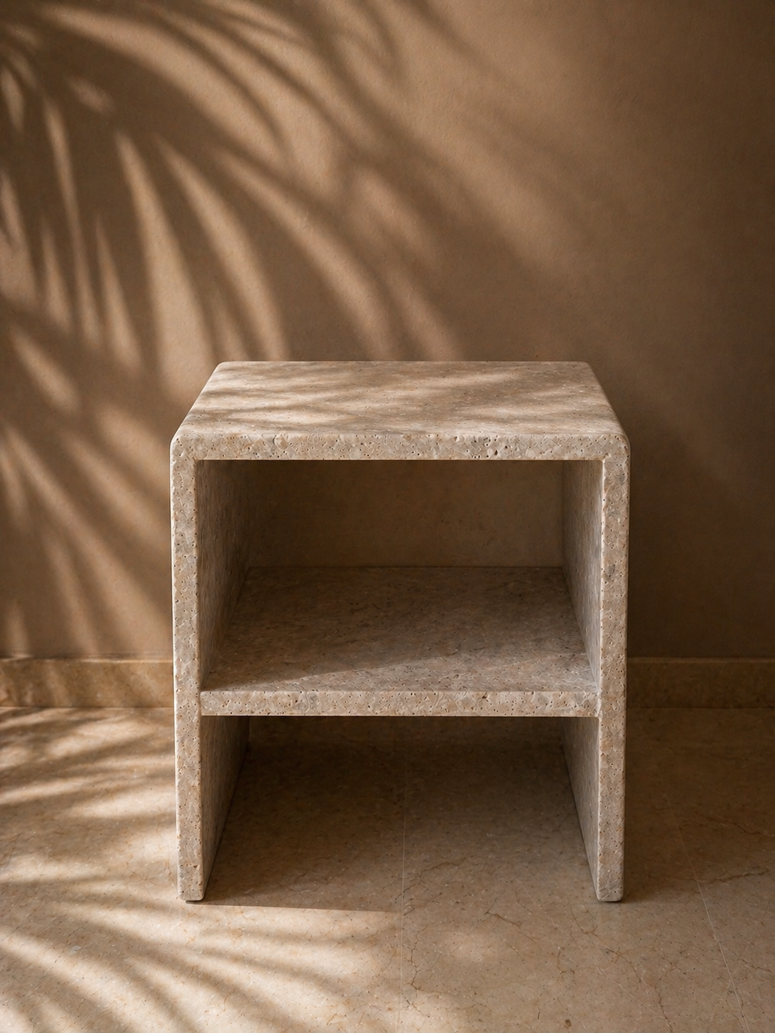 MINERA- Table chevet Travertin naturel