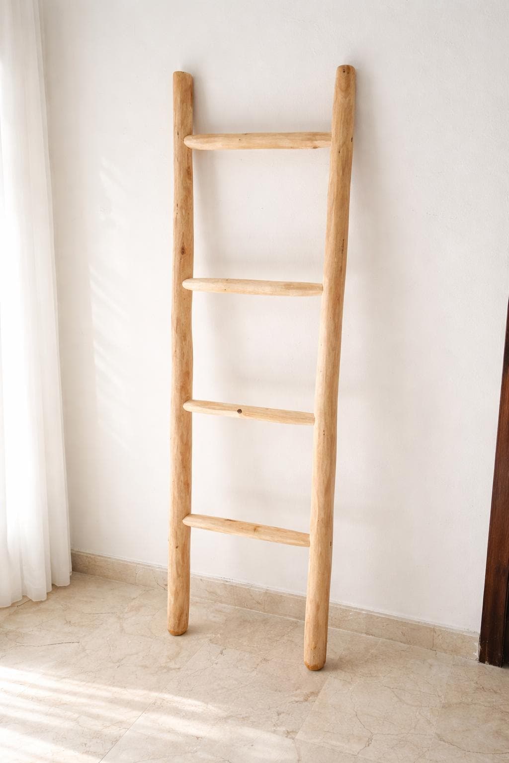 VIA- Échelle, Porte Serviette décorative en bois naturelle