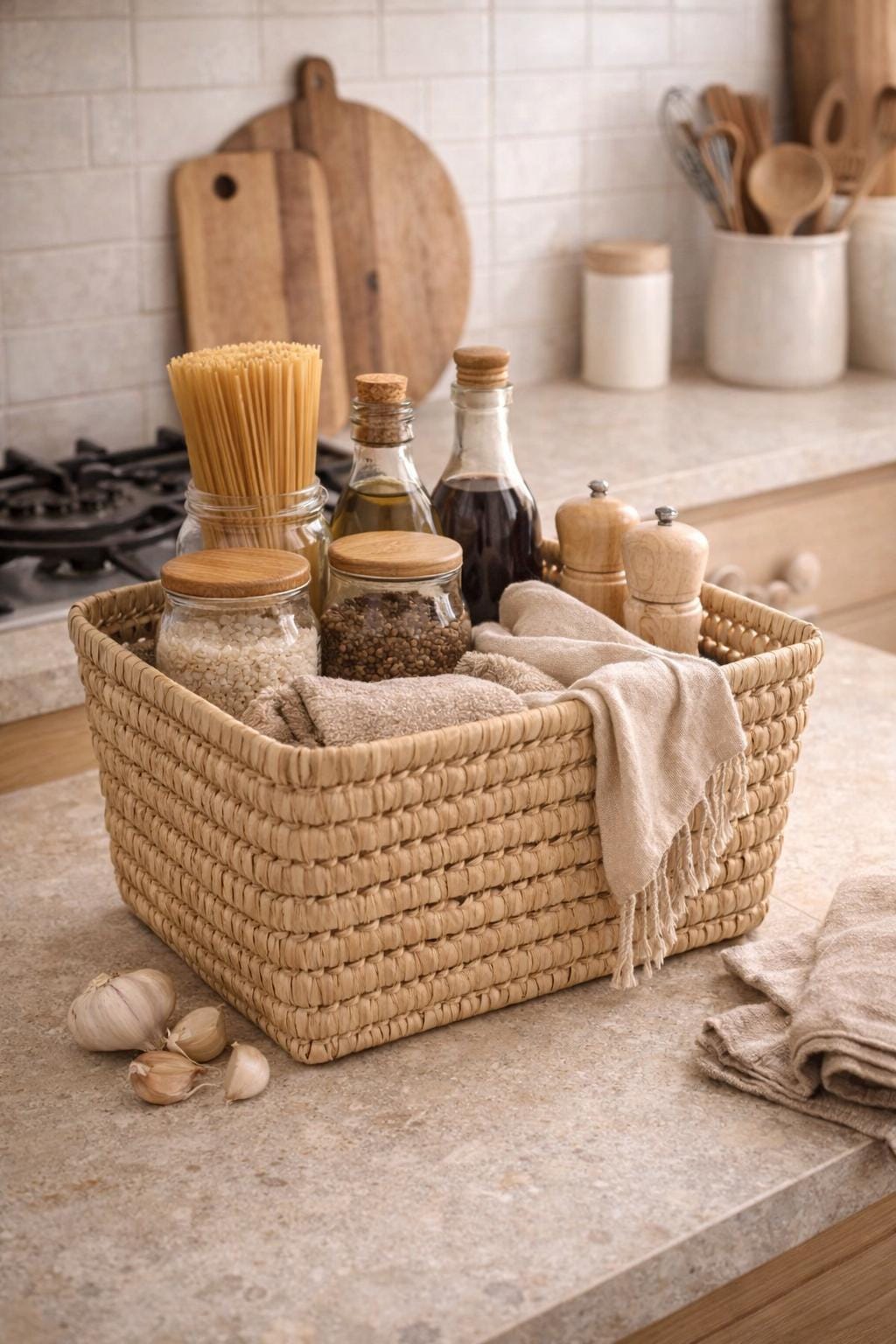 SWANN- Panier de rangement en fibres tressées