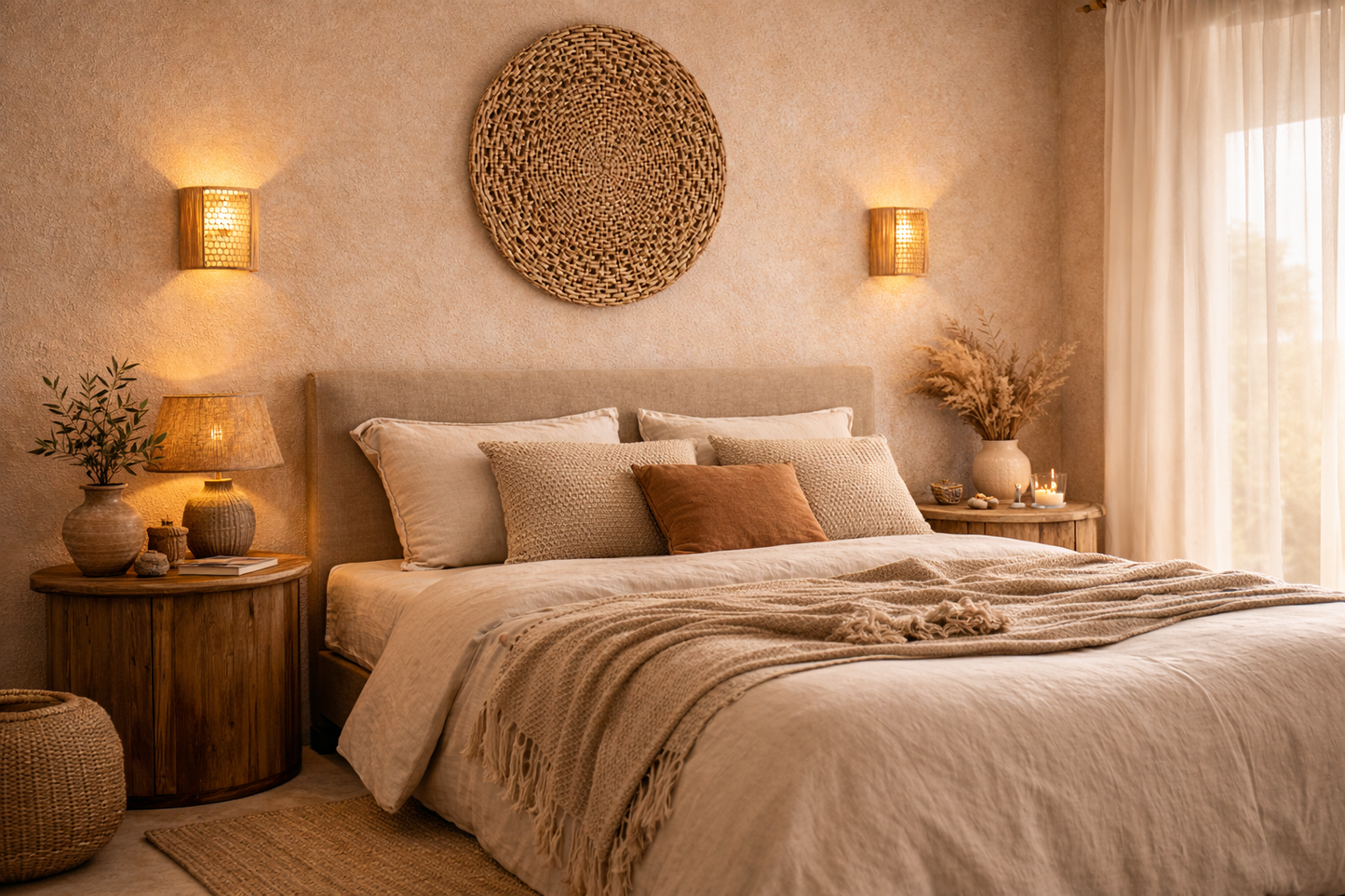 LAO applique en raphia ajouré exterieure ou intérieure